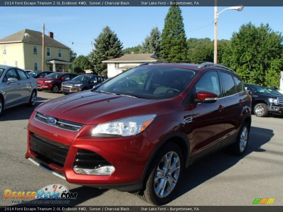 2014 Ford Escape Titanium 2.0L EcoBoost 4WD Sunset / Charcoal Black Photo #1