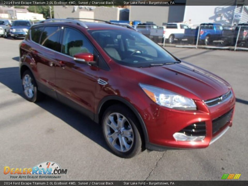 2014 Ford Escape Titanium 2.0L EcoBoost 4WD Sunset / Charcoal Black Photo #3