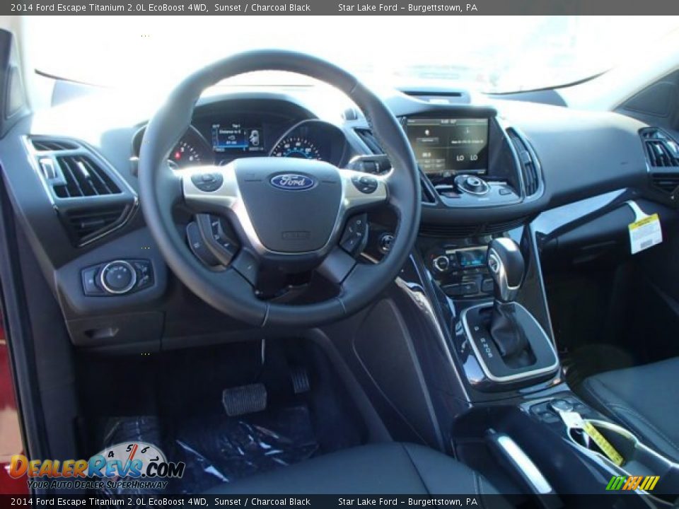 2014 Ford Escape Titanium 2.0L EcoBoost 4WD Sunset / Charcoal Black Photo #14
