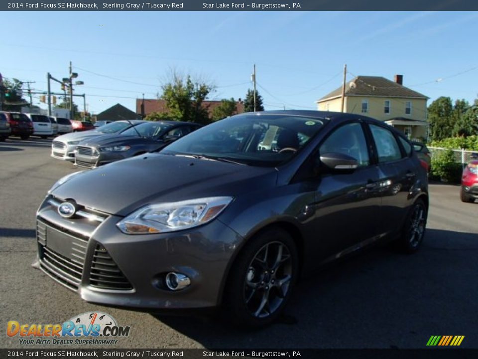 2014 Ford Focus SE Hatchback Sterling Gray / Tuscany Red Photo #1