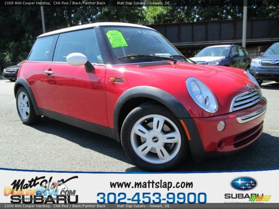 2006 Mini Cooper Hardtop Chili Red / Black/Panther Black Photo #1