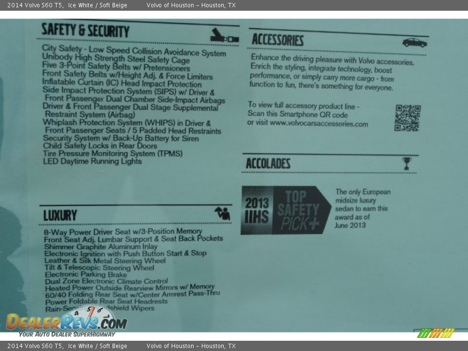 2014 Volvo S60 T5 Ice White / Soft Beige Photo #7