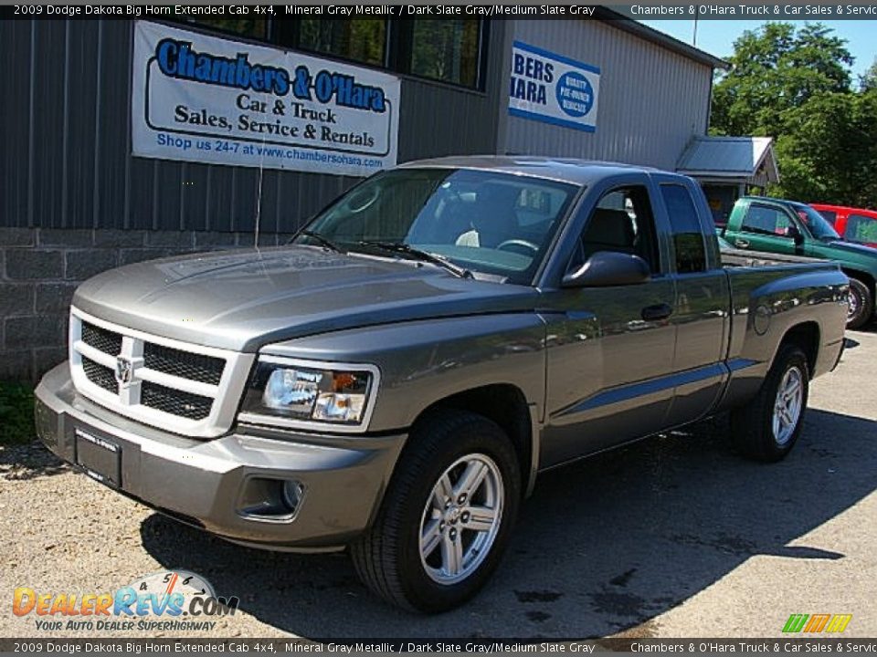 2009 Dodge Dakota Big Horn Extended Cab 4x4 Mineral Gray Metallic / Dark Slate Gray/Medium Slate Gray Photo #1