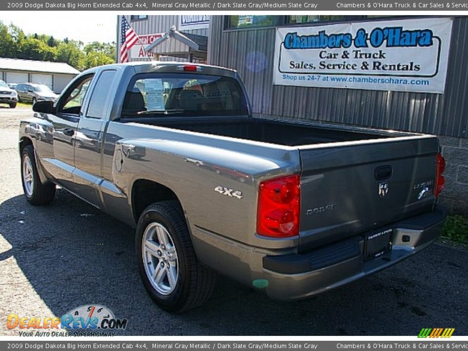 2009 Dodge Dakota Big Horn Extended Cab 4x4 Mineral Gray Metallic / Dark Slate Gray/Medium Slate Gray Photo #4
