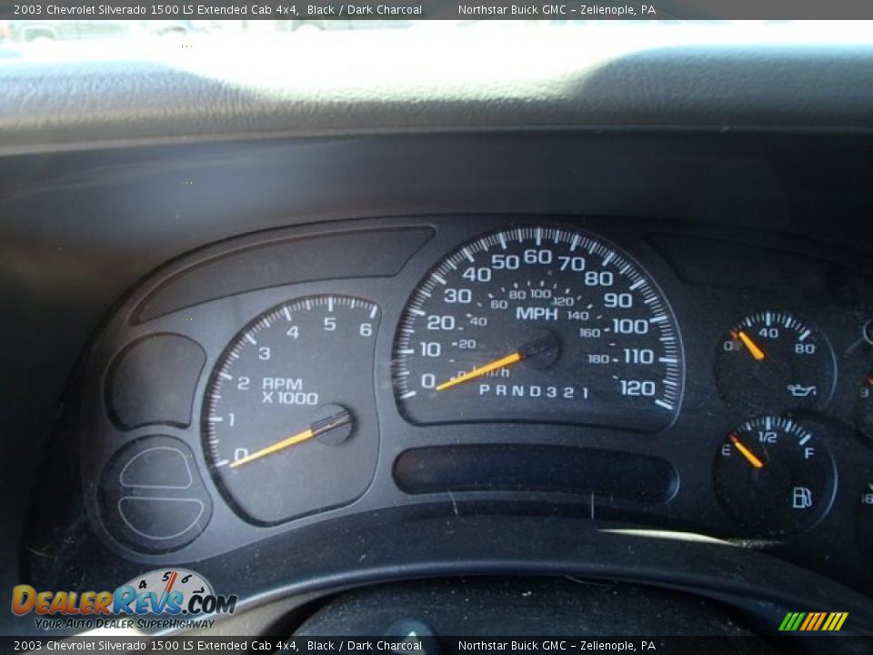 2003 Chevrolet Silverado 1500 LS Extended Cab 4x4 Black / Dark Charcoal Photo #14