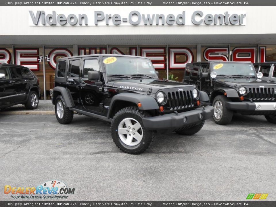 2009 Jeep Wrangler Unlimited Rubicon 4x4 Black / Dark Slate Gray/Medium Slate Gray Photo #1