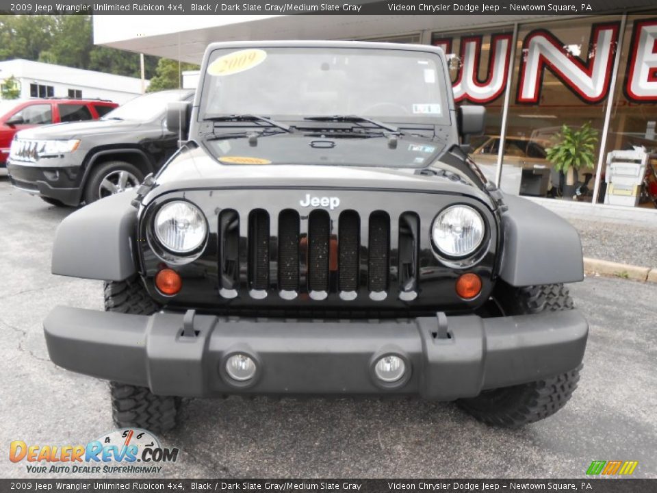 2009 Jeep Wrangler Unlimited Rubicon 4x4 Black / Dark Slate Gray/Medium Slate Gray Photo #2