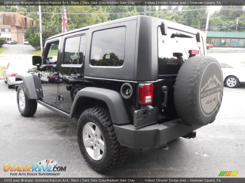 2009 Jeep Wrangler Unlimited Rubicon 4x4 Black / Dark Slate Gray/Medium Slate Gray Photo #5