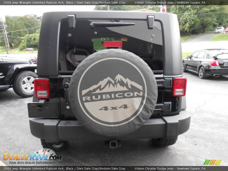 2009 Jeep Wrangler Unlimited Rubicon 4x4 Black / Dark Slate Gray/Medium Slate Gray Photo #6