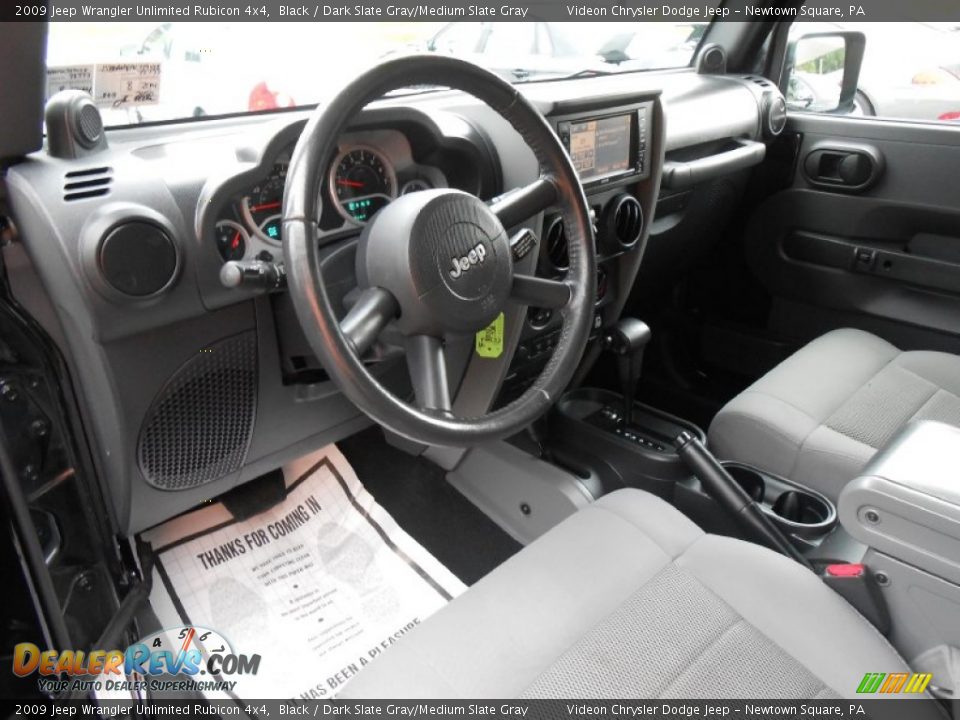 Dark Slate Gray/Medium Slate Gray Interior - 2009 Jeep Wrangler Unlimited Rubicon 4x4 Photo #9