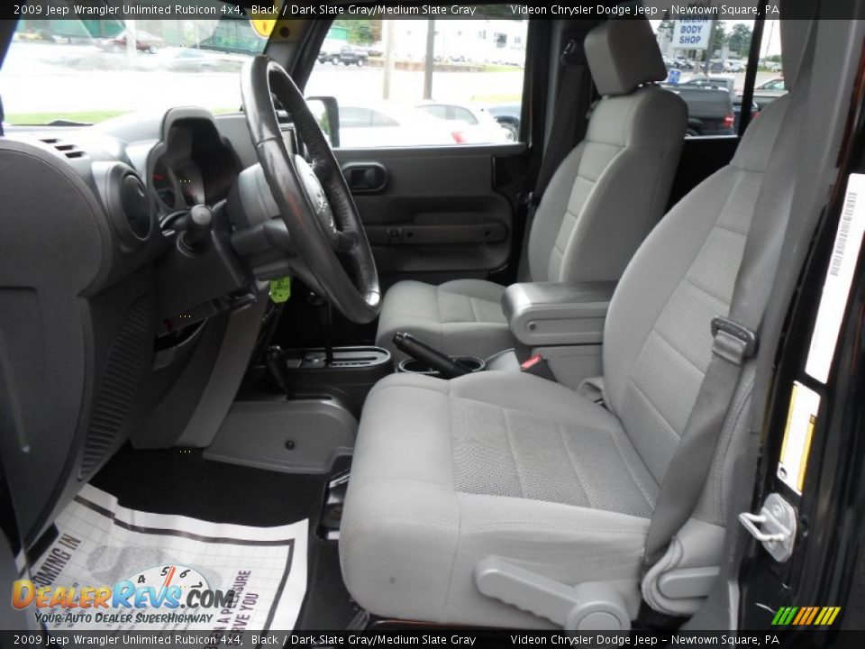 Front Seat of 2009 Jeep Wrangler Unlimited Rubicon 4x4 Photo #10
