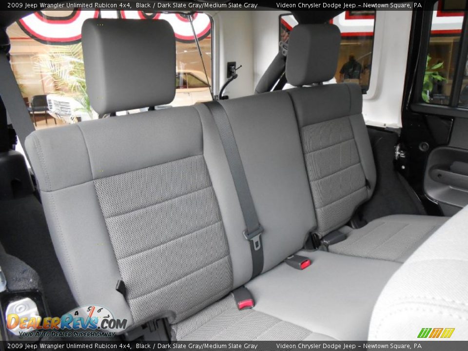 Rear Seat of 2009 Jeep Wrangler Unlimited Rubicon 4x4 Photo #15