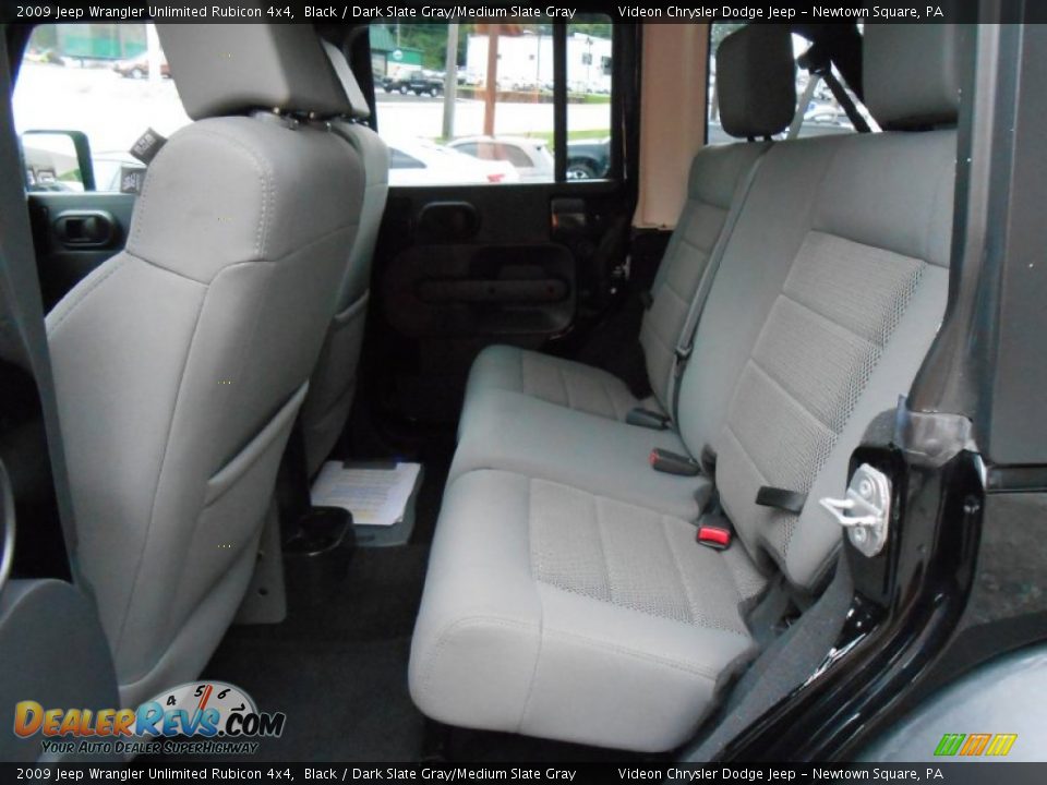 Rear Seat of 2009 Jeep Wrangler Unlimited Rubicon 4x4 Photo #17