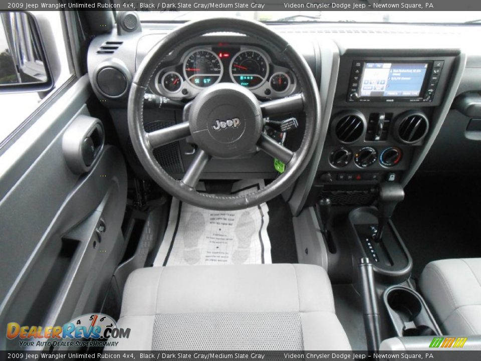 2009 Jeep Wrangler Unlimited Rubicon 4x4 Black / Dark Slate Gray/Medium Slate Gray Photo #19