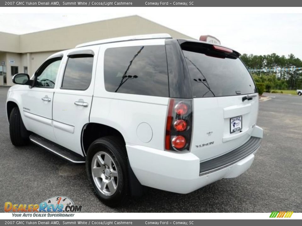 2007 GMC Yukon Denali AWD Summit White / Cocoa/Light Cashmere Photo #7