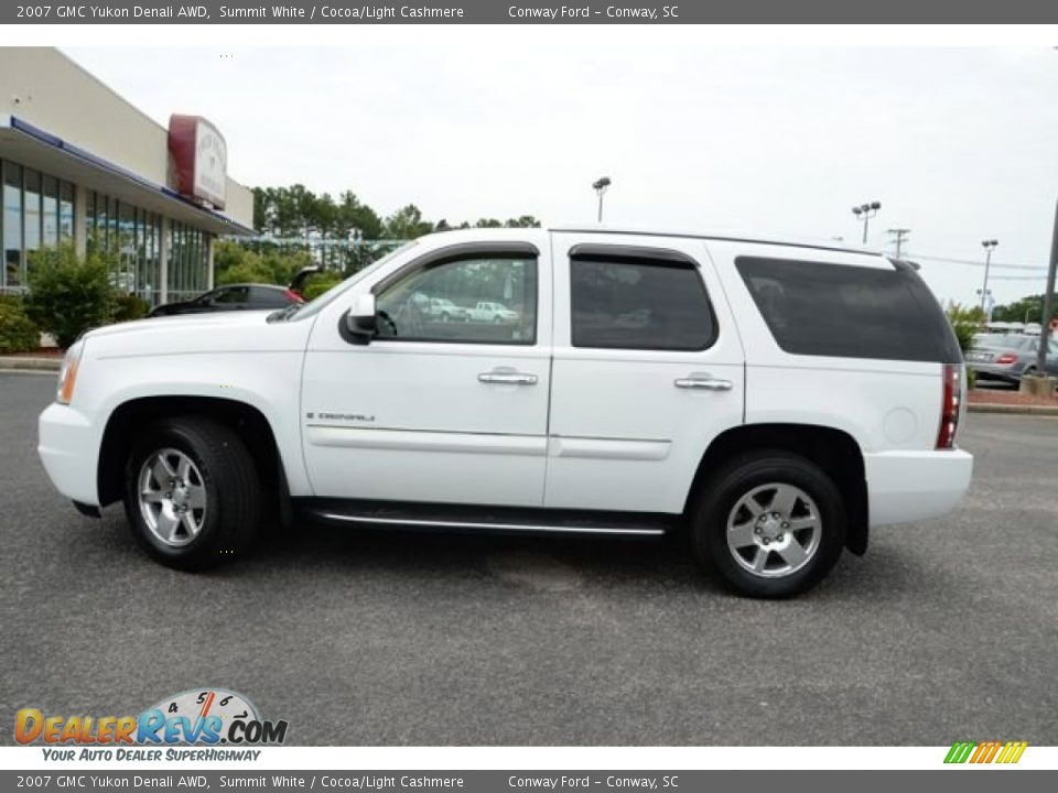 2007 GMC Yukon Denali AWD Summit White / Cocoa/Light Cashmere Photo #8
