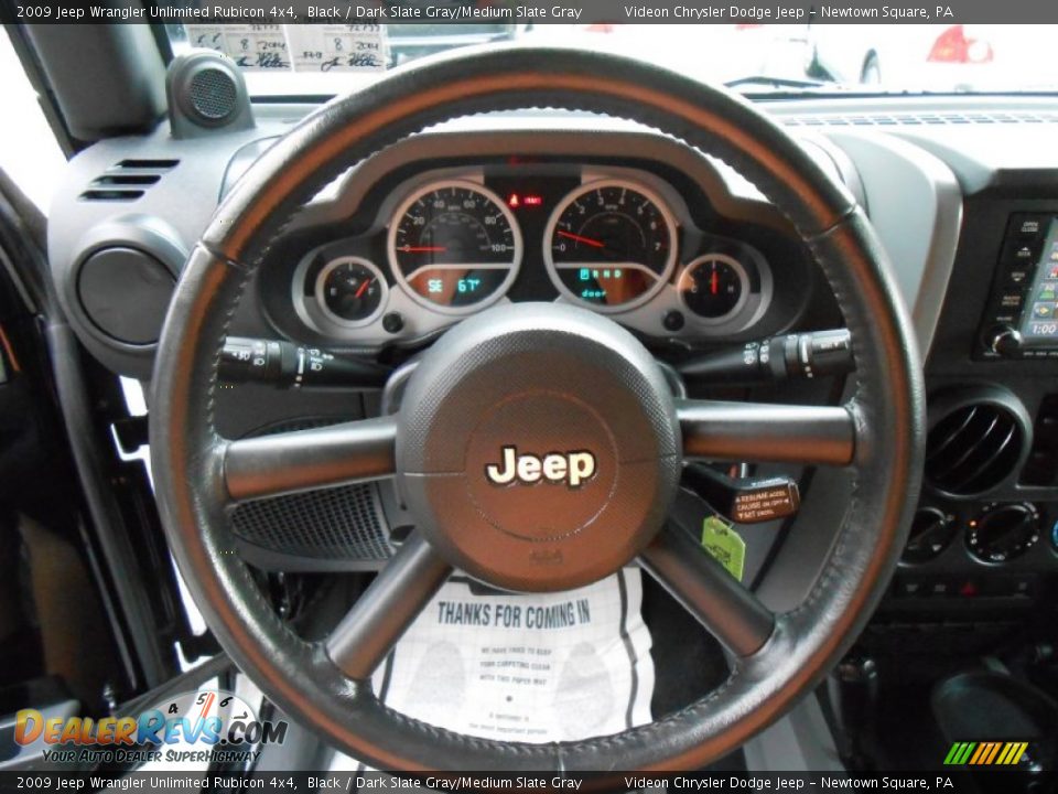 2009 Jeep Wrangler Unlimited Rubicon 4x4 Steering Wheel Photo #24
