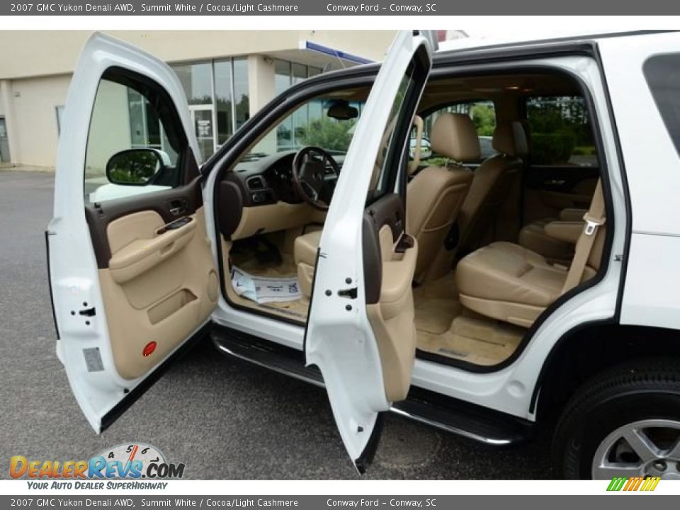 2007 GMC Yukon Denali AWD Summit White / Cocoa/Light Cashmere Photo #11