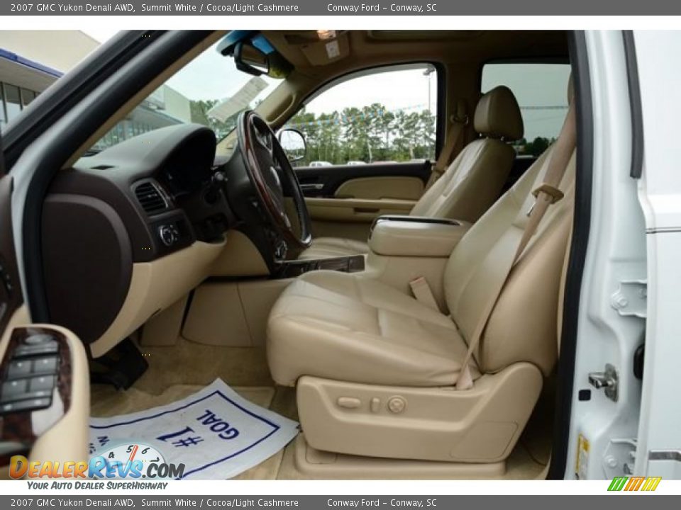 2007 GMC Yukon Denali AWD Summit White / Cocoa/Light Cashmere Photo #25