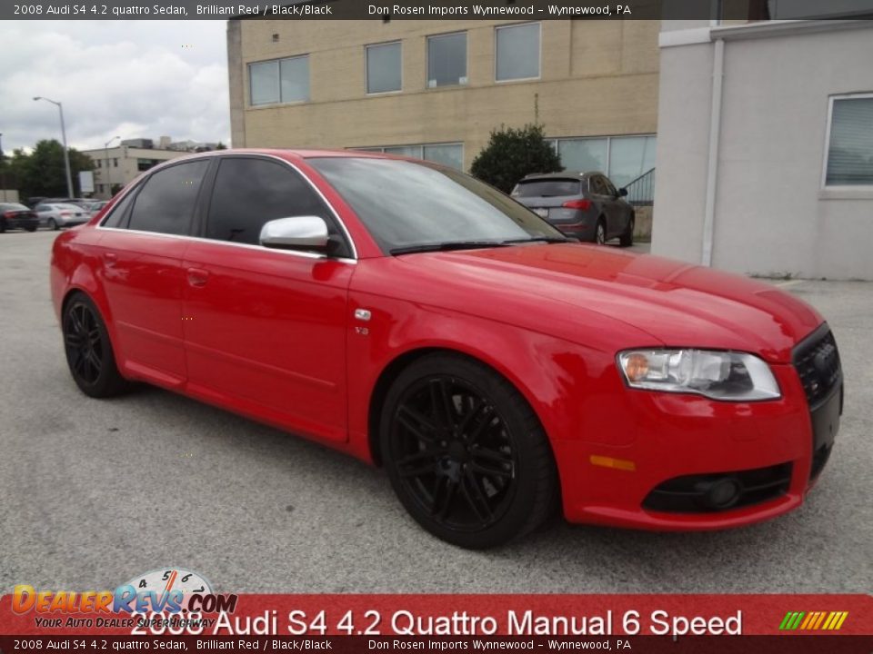 2008 Audi S4 4.2 quattro Sedan Brilliant Red / Black/Black Photo #1