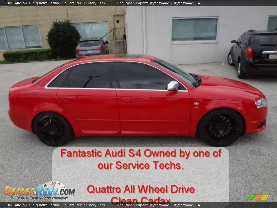 2008 Audi S4 4.2 quattro Sedan Brilliant Red / Black/Black Photo #2