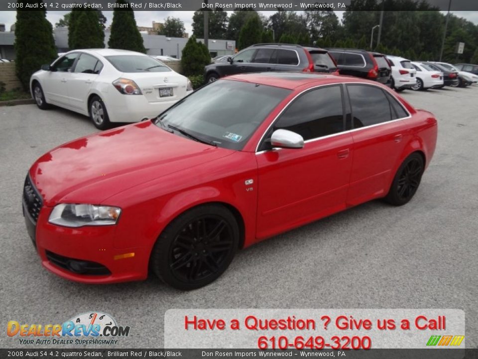 2008 Audi S4 4.2 quattro Sedan Brilliant Red / Black/Black Photo #7