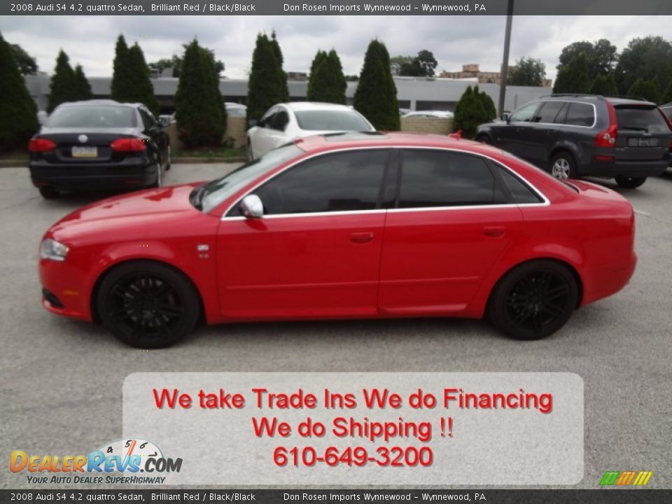 2008 Audi S4 4.2 quattro Sedan Brilliant Red / Black/Black Photo #8