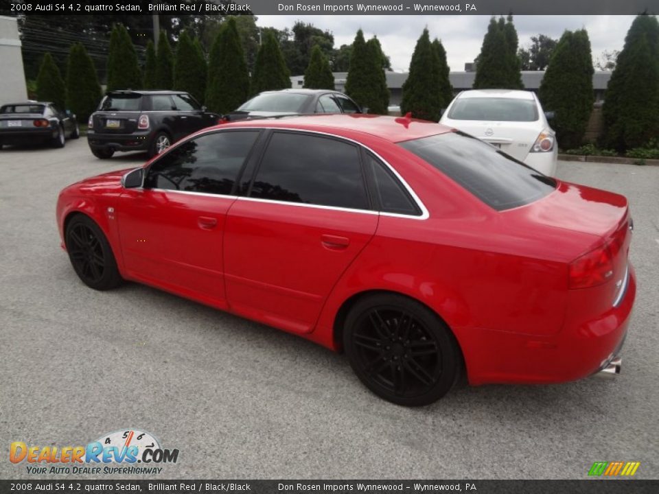 2008 Audi S4 4.2 quattro Sedan Brilliant Red / Black/Black Photo #10