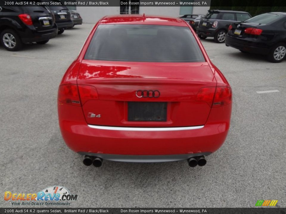 2008 Audi S4 4.2 quattro Sedan Brilliant Red / Black/Black Photo #11
