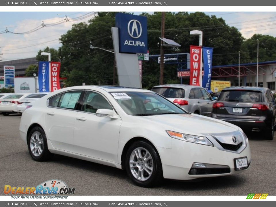 2011 Acura TL 3.5 White Diamond Pearl / Taupe Gray Photo #1