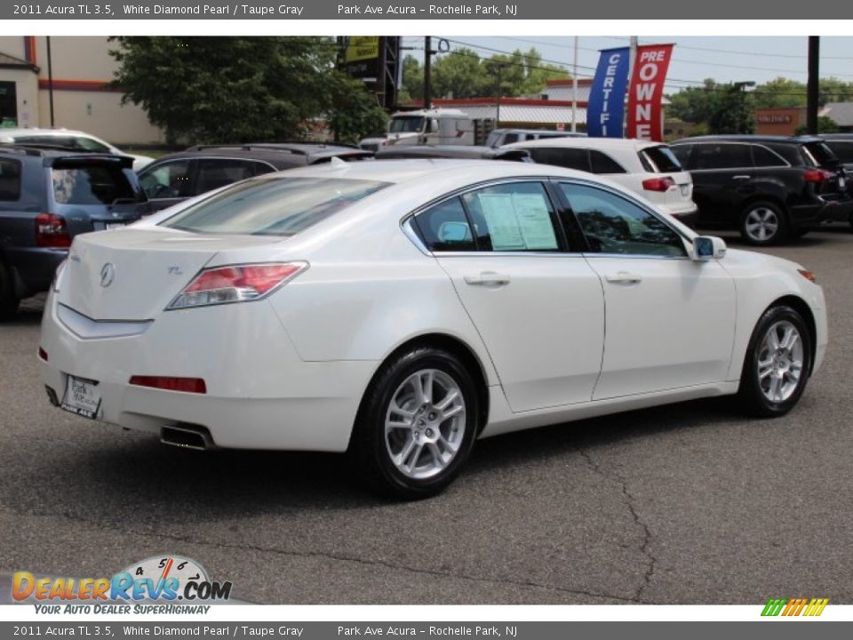 2011 Acura TL 3.5 White Diamond Pearl / Taupe Gray Photo #3