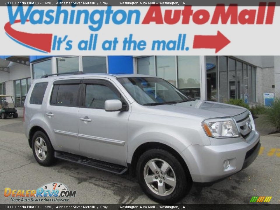 2011 Honda Pilot EX-L 4WD Alabaster Silver Metallic / Gray Photo #1