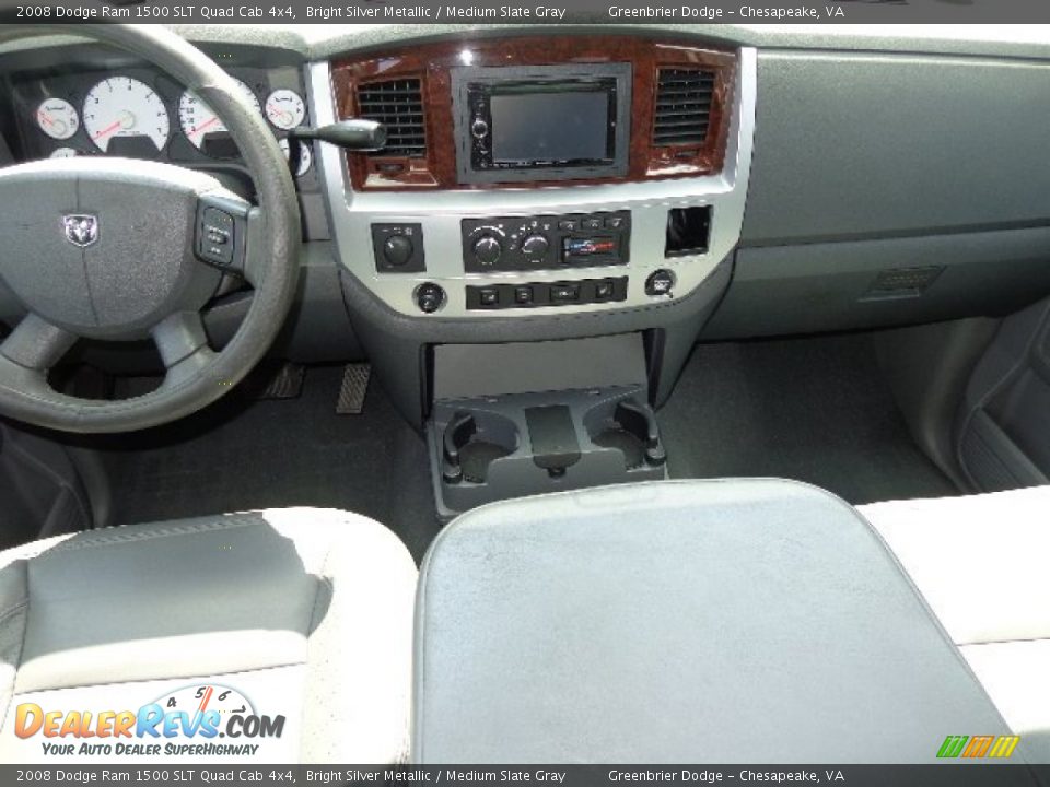 2008 Dodge Ram 1500 SLT Quad Cab 4x4 Bright Silver Metallic / Medium Slate Gray Photo #3