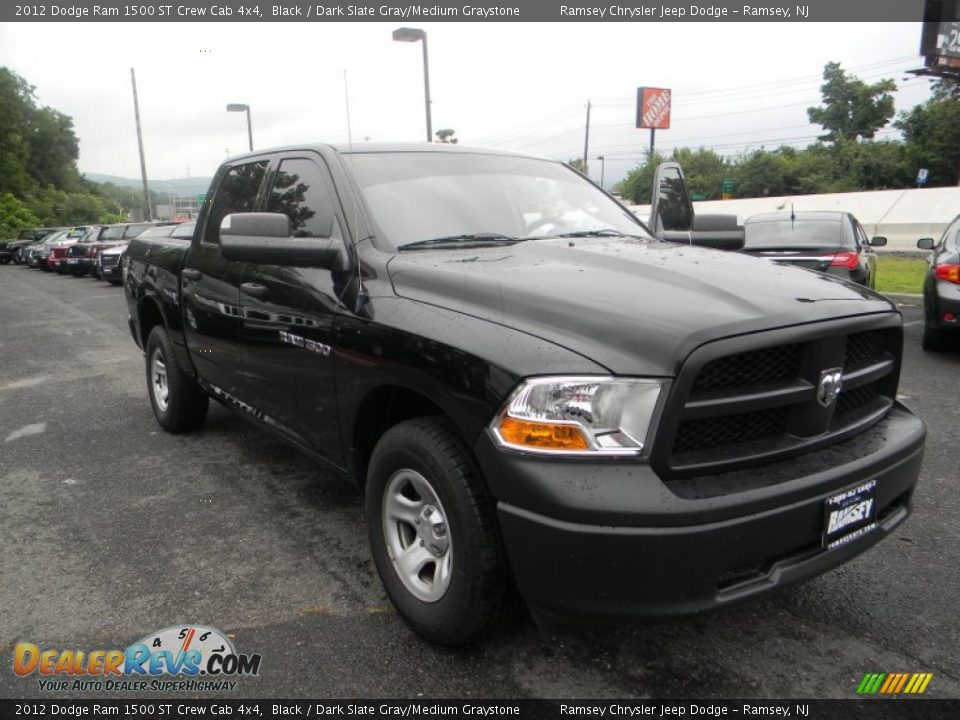 2012 Dodge Ram 1500 ST Crew Cab 4x4 Black / Dark Slate Gray/Medium Graystone Photo #1