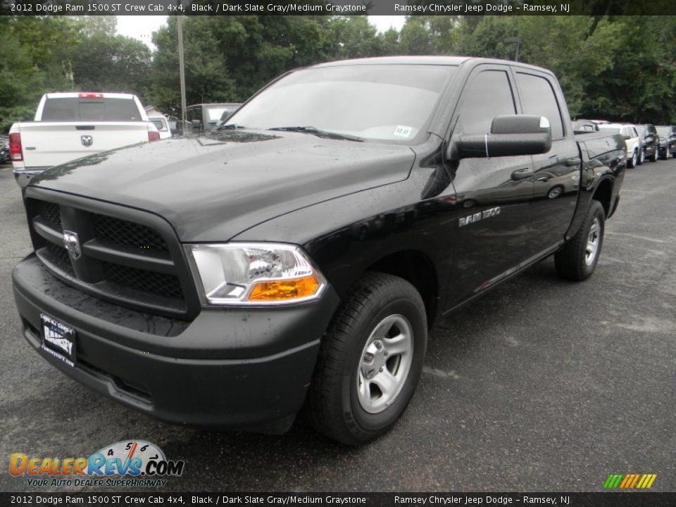 2012 Dodge Ram 1500 ST Crew Cab 4x4 Black / Dark Slate Gray/Medium Graystone Photo #2