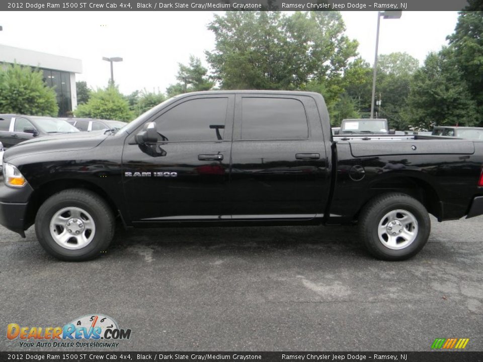 2012 Dodge Ram 1500 ST Crew Cab 4x4 Black / Dark Slate Gray/Medium Graystone Photo #3