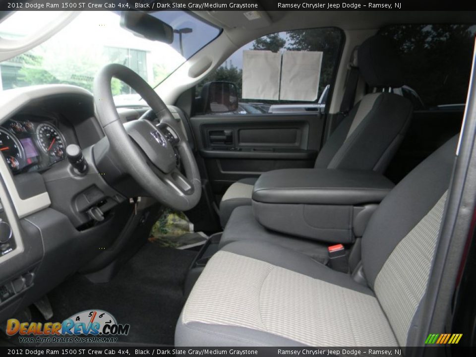 2012 Dodge Ram 1500 ST Crew Cab 4x4 Black / Dark Slate Gray/Medium Graystone Photo #7