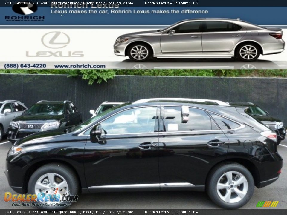 2013 Lexus RX 350 AWD Stargazer Black / Black/Ebony Birds Eye Maple Photo #1