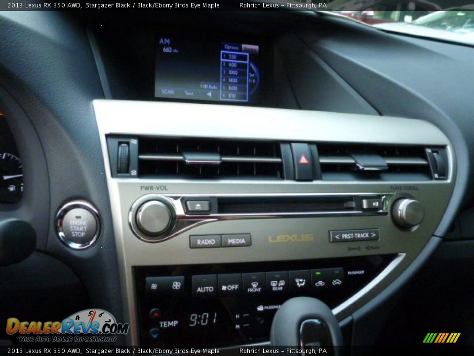 2013 Lexus RX 350 AWD Stargazer Black / Black/Ebony Birds Eye Maple Photo #17