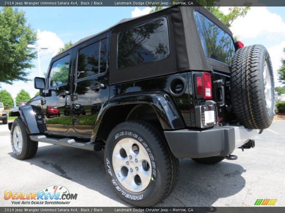 2014 Jeep Wrangler Unlimited Sahara 4x4 Black / Black Photo #2
