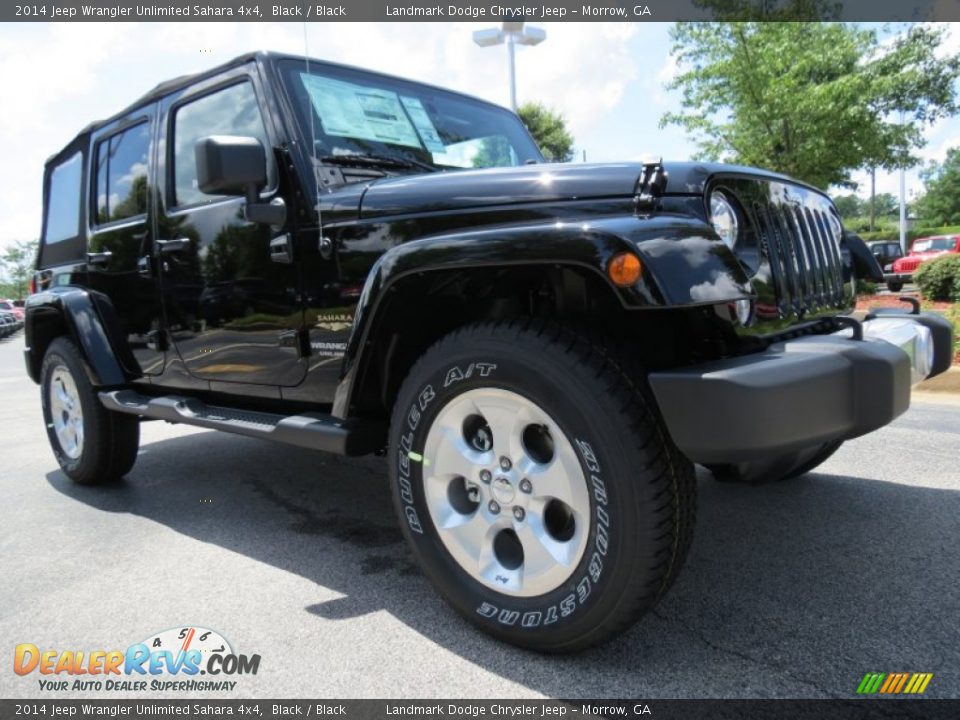 2014 Jeep Wrangler Unlimited Sahara 4x4 Black / Black Photo #4