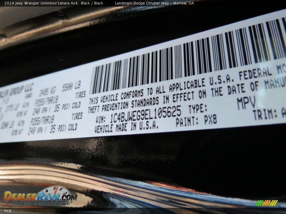 Jeep Color Code PX8 Black