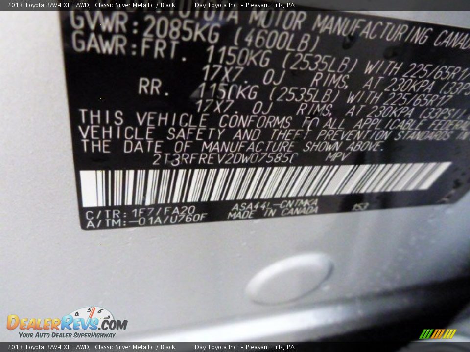 2013 Toyota RAV4 XLE AWD Classic Silver Metallic / Black Photo #18