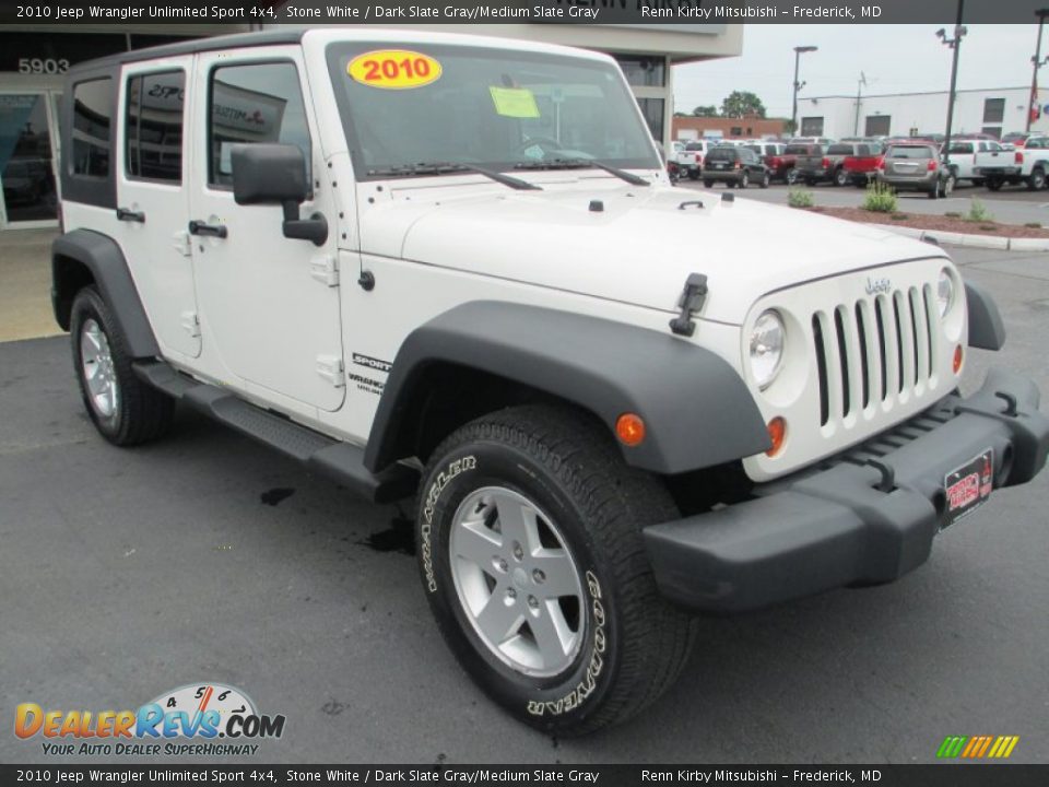 2010 Jeep Wrangler Unlimited Sport 4x4 Stone White / Dark Slate Gray/Medium Slate Gray Photo #1