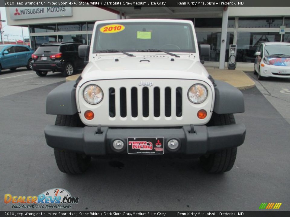 2010 Jeep Wrangler Unlimited Sport 4x4 Stone White / Dark Slate Gray/Medium Slate Gray Photo #2