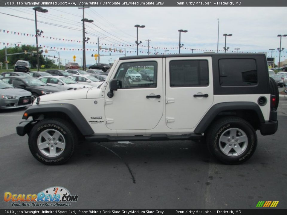 2010 Jeep Wrangler Unlimited Sport 4x4 Stone White / Dark Slate Gray/Medium Slate Gray Photo #4