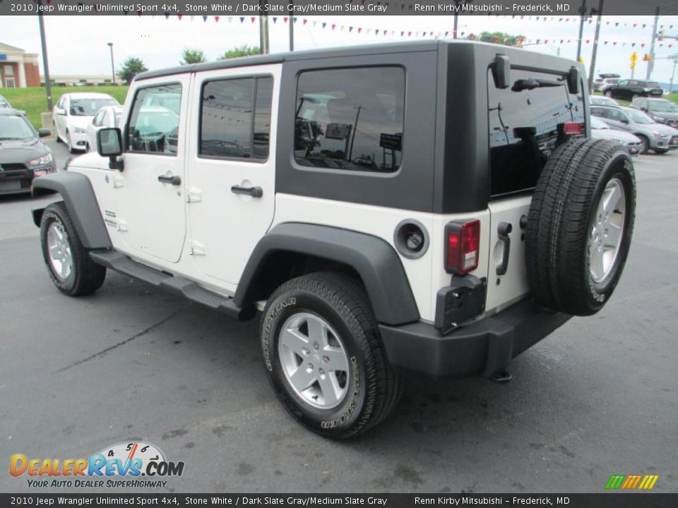 2010 Jeep Wrangler Unlimited Sport 4x4 Stone White / Dark Slate Gray/Medium Slate Gray Photo #5