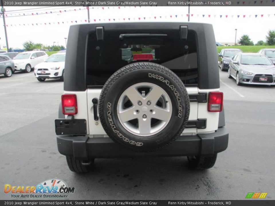 2010 Jeep Wrangler Unlimited Sport 4x4 Stone White / Dark Slate Gray/Medium Slate Gray Photo #6