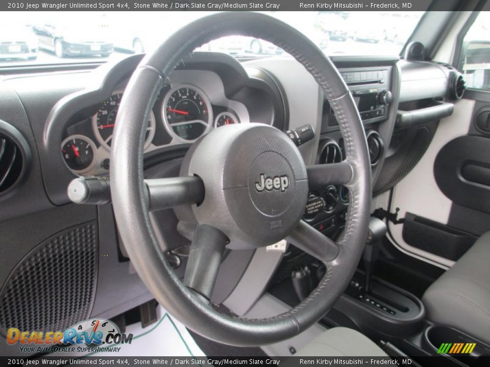 2010 Jeep Wrangler Unlimited Sport 4x4 Stone White / Dark Slate Gray/Medium Slate Gray Photo #11