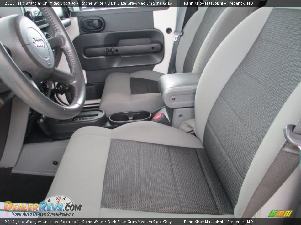 2010 Jeep Wrangler Unlimited Sport 4x4 Stone White / Dark Slate Gray/Medium Slate Gray Photo #12